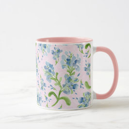 Aquarellfarbene Plumbago-Blume auf Baby Pink Tasse