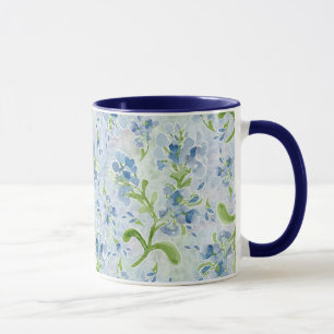 Aquarellfarbene Plumbago-Blume auf Pastellen Tasse