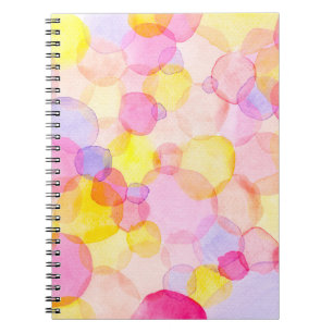 Aquarellfarbene Polka-Punkte nahtloses Muster Notizblock