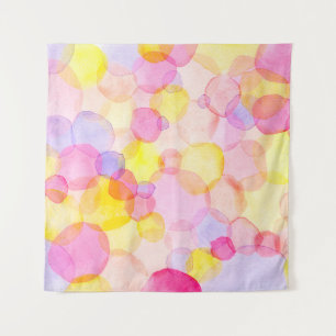 Aquarellfarbene Polka-Punkte nahtloses Muster Wandteppich
