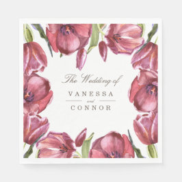 Aquarellfarbene Poppies und Ihre Namen Hochzeit Serviette