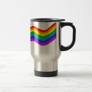 Aquarellfarbene Regenbogenfarben Reisebecher
