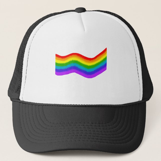 Aquarellfarbene Regenbogenfarben Truckerkappe (Vorderseite)
