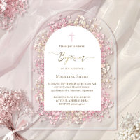 Aquarellfarbene, rosa Blume Taufe