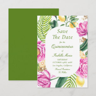 Aquarellfarbene Rosa Blütenstände Save The Date