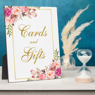 Aquarellfarbene Rosa Goldhockkarten Geschenke Fotoplatte