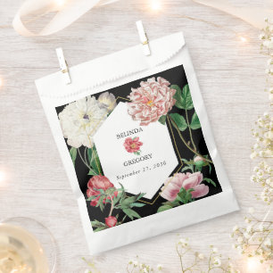 Aquarellfarbene Rosa-Peonies-Blume Hochzeiten Schw Geschenktütchen