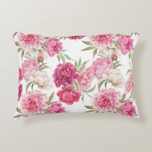 Aquarellfarbene Rosa Zitronen: Blumengeschmack Dekokissen