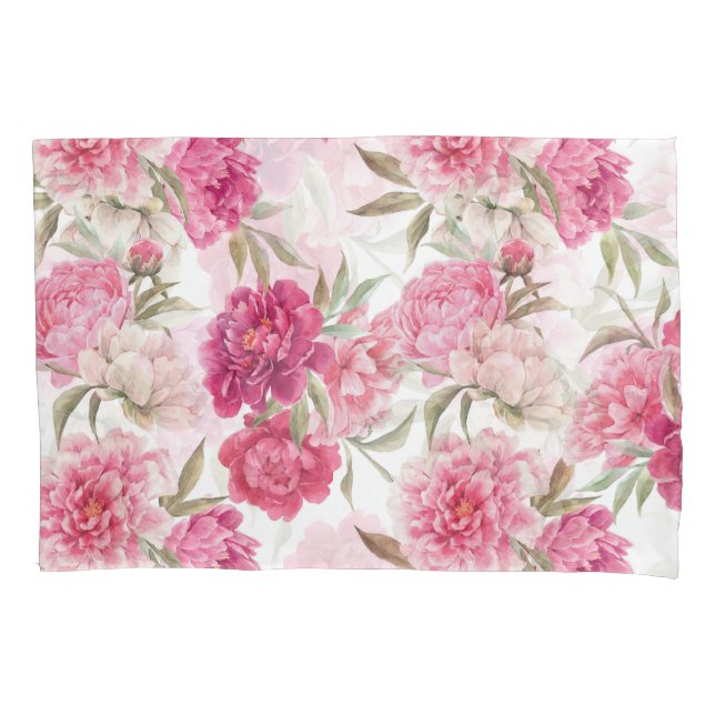 Aquarellfarbene Rosa Zitronen: Blumengeschmack Kissenbezug (Vorderseite)