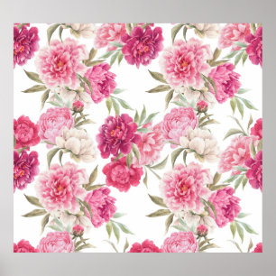 Aquarellfarbene Rosa Zitronen: Blumengeschmack Poster