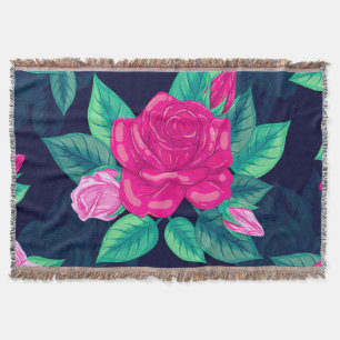 Aquarellfarbene Rose 13 Decke