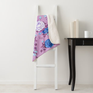 Aquarellfarbene Rose 18 Sherpadecke