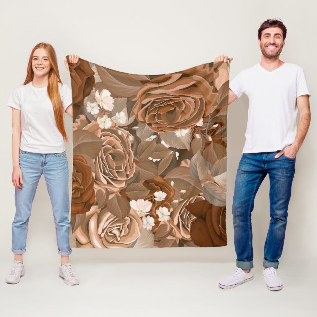 Aquarellfarbene Rose 37 Fleecedecke (Beispiel)