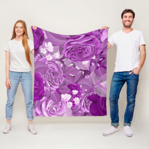 Aquarellfarbene Rose 38 Fleecedecke