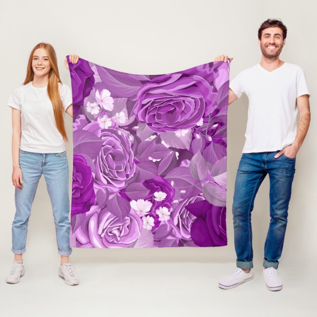 Aquarellfarbene Rose 38 Fleecedecke (Beispiel)
