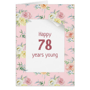 Aquarellfarbene Rose 78. Geburtstag