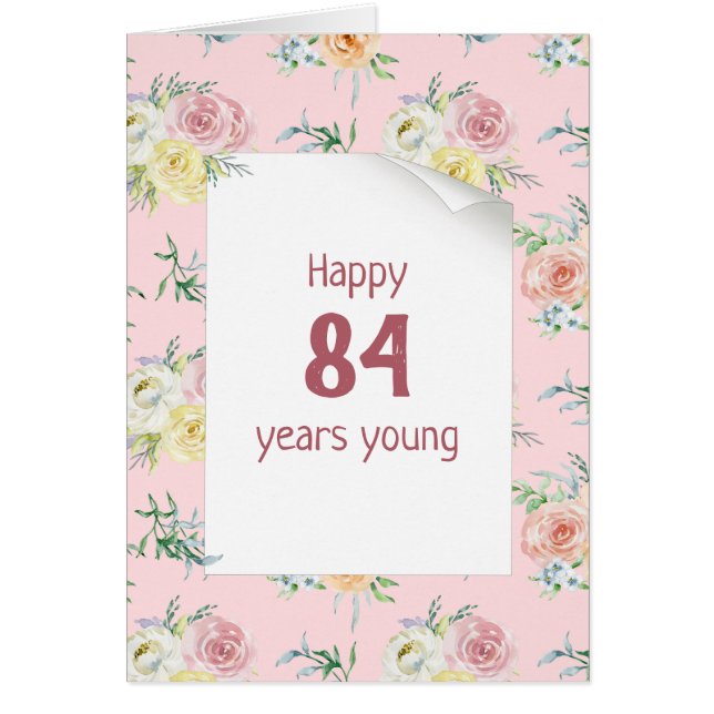 Aquarellfarbene Rose 84. Geburtstag (Vorne)