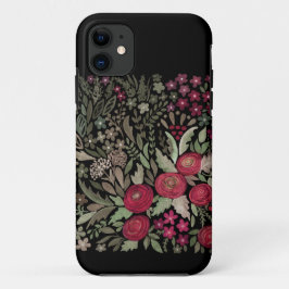 Aquarellfarbene Rose auf schwarzem Hintergrund, Aq Case-Mate iPhone Hülle