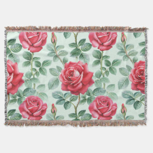 Aquarellfarbene Rose: Bläserne nahtlose Illustrati Decke