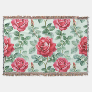 Aquarellfarbene Rose: Bläserne nahtlose Illustrati Decke