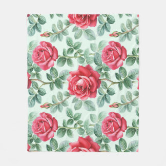 Aquarellfarbene Rose: Bläserne nahtlose Illustrati Fleecedecke