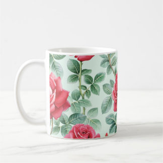 Aquarellfarbene Rose: Bläserne nahtlose Illustrati Kaffeetasse