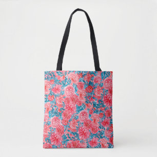 Aquarellfarbene Rose Blumenband Tasche