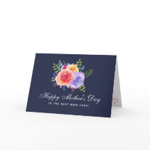 Aquarellfarbene Rose Blumenstrauß Muttertag