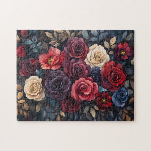 Aquarellfarbene Rose Bouquet Blätter farbenfroh