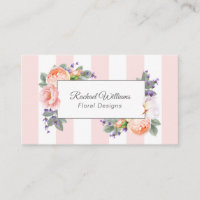 Aquarellfarbene Rose, Lavendel und rosa Streifen