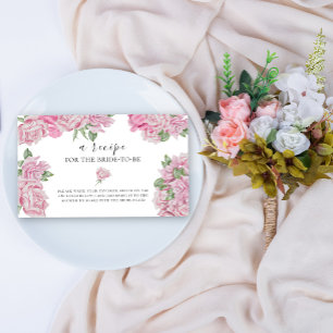 Aquarellfarbene Rose - Rezept für die Braut Begleitkarte