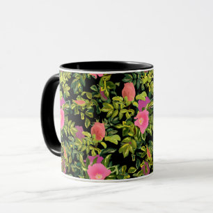 Aquarellfarbene Rose Rosa Blume botanischer Blumen Tasse
