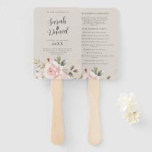 Aquarellfarbene Rose Rosa Hochzeitsprogramme