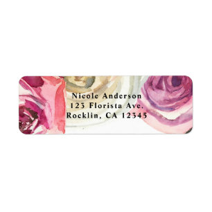 Aquarellfarbene Rose Rosa und Weißes Brautparty