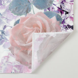 Aquarellfarbene Rose und Hydrangeas. Wandteppich