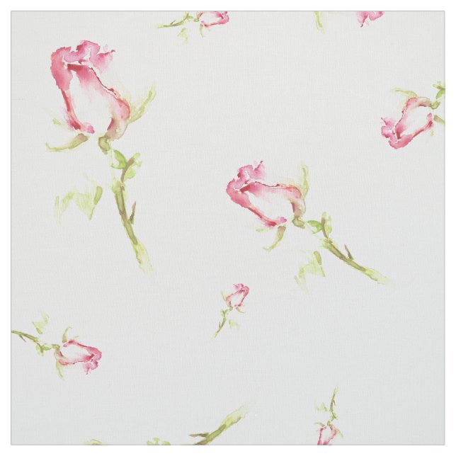 Aquarellfarbene Rote Rosen Handgestrichen Stoff (Muster)