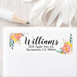 Aquarellfarbene Rücksendeadressen-Aufkleber