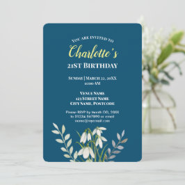 Aquarellfarbene Schneeröcke - Illustration Geburts Einladung