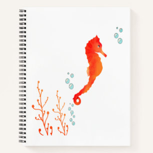 Aquarellfarbene Seepferd Tasse - Niedlicher Ozean Notizbuch