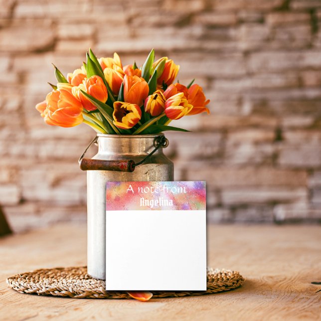 Aquarellfarbene Splash-White-Thypografie Notizblock (Von Creator hochgeladen)