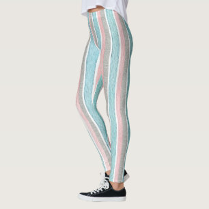 Aquarellfarbene Streifen Leggings