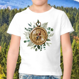 Aquarellfarbene tropische grüne Blätter Folienkomp T-Shirt