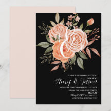 Aquarellfarbene Vintage Pfirsichfarben Rose Hochze