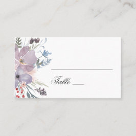 Aquarellfarbene violette Blumen. Lavender Blumenho Platzkarte