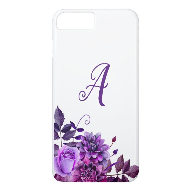 Aquarellfarbene violette Blumen. Lilac floral mono Case-Mate iPhone Hülle (Rückseite)