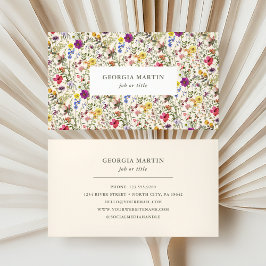 Aquarellfarbene Wildblume Blumenkarte Visitenkarte