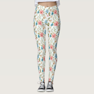Aquarellfarbene Wildblumen Blumenmuster-67676 Leggings