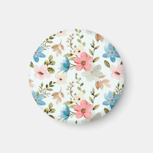 Aquarellfarbene Wildblumen Blumenmuster-67676 Magnet