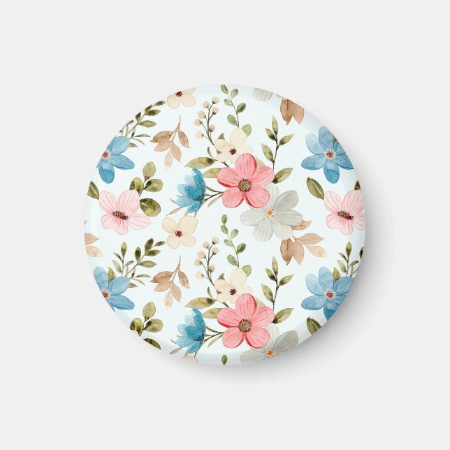 Aquarellfarbene Wildblumen Blumenmuster-67676 Magnet (Vorne)
