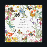 Aquarellfarbene Wildblumen Butterfliegen Blumenzeh Magnet<br><div class="desc">Ein wunderschönes Hochzeitsdesign in Aquarellfarben mit Wildblumen und Schmetterlingen. Eine farbenfrohe Anordnung von wilden Blume und Schmetterlingen in einem Blumengarten. Eine ideale Gastgeschenk Hochzeit für alle, die farbenfrohe Schmetterlinge, Aquarellflorale, Wildblume Illustrationen und botanische Themenkunst Lieben haben.</div>